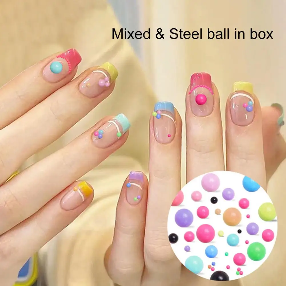 

Excellent 3D Effect Decorative Nail Decoration Nail Beads Stickers Smooth Nail Beads Decors Fingernail DIY Accessories