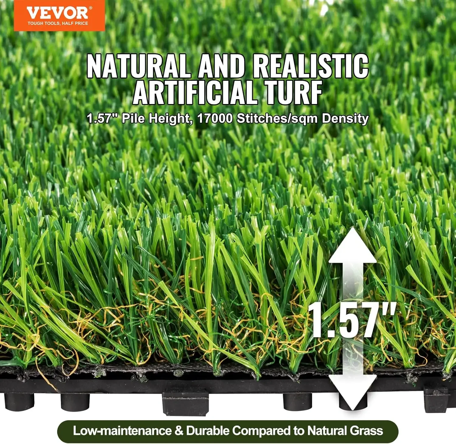 Artifical Grass Tiles Interlocking Turf Deck Set, 9 Pack - 12