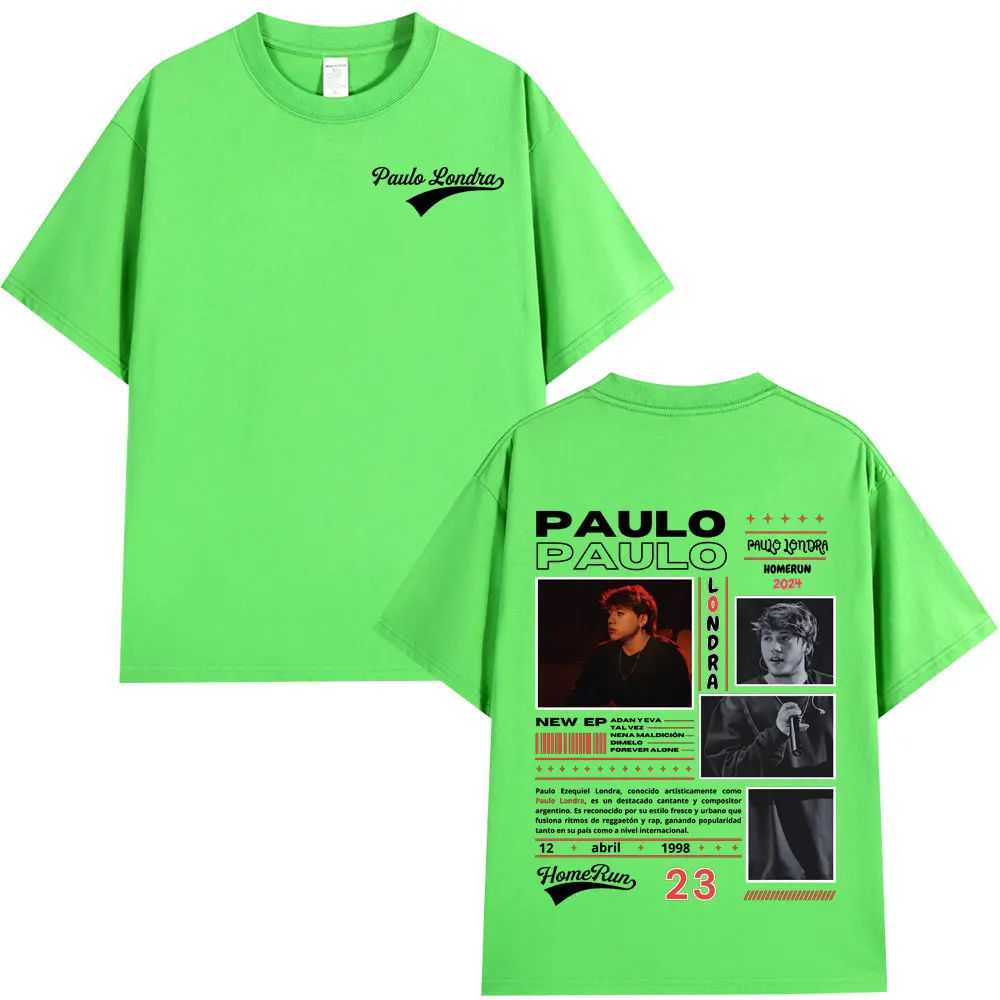 مغني الراب باولو لوندرا ألبوم Homerun تي شيرت رجالي نساء موضة الهيب هوب المتضخم تي شيرت عادية 100% تي شيرتات قصيرة الاكمام