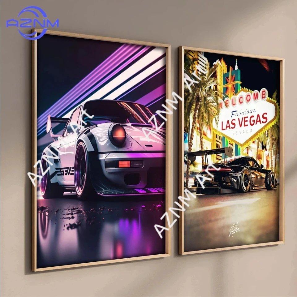 Night City Road Luxury Cars DIY Diamond Painting New Collect