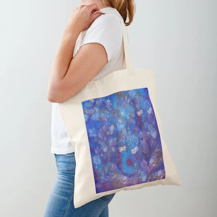

Blue Garden Tote Bag shopper bag women canvas tote bag screen hand Women's shopper