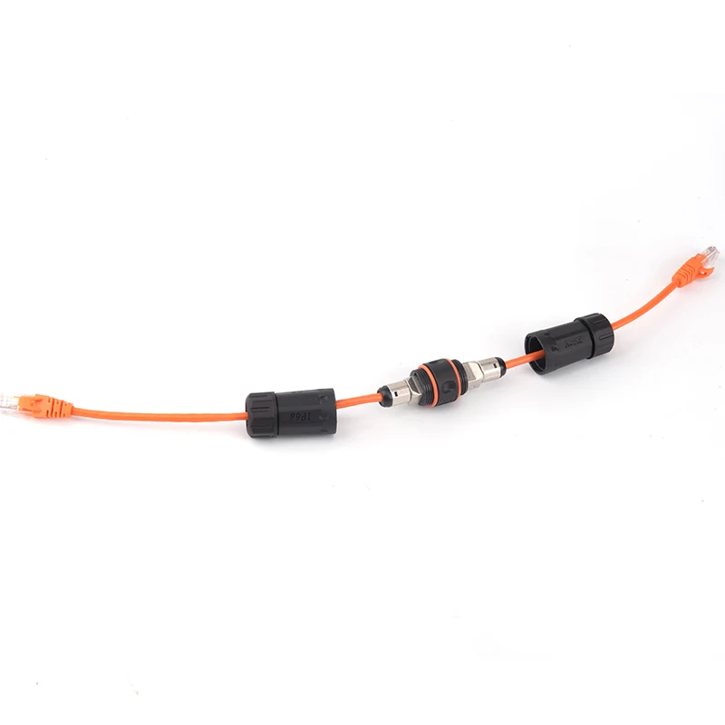 Linkwylan IP68 à prova d'água RJ45 Conector de extensão de campo totalmente blindado Tipo sem ferramentas Conexão sem ferramentas para cabo Cat6 6A Cat7