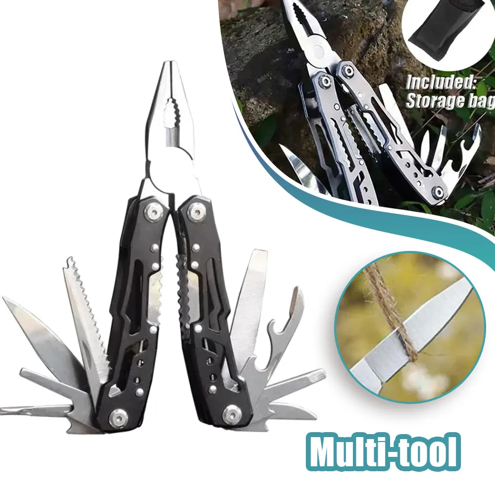 Multifunctional Stainless Steel Tool Knife Pliers Pocket Size Folding Pliers Mini Portable Folding Pliers Folding Blade Knife