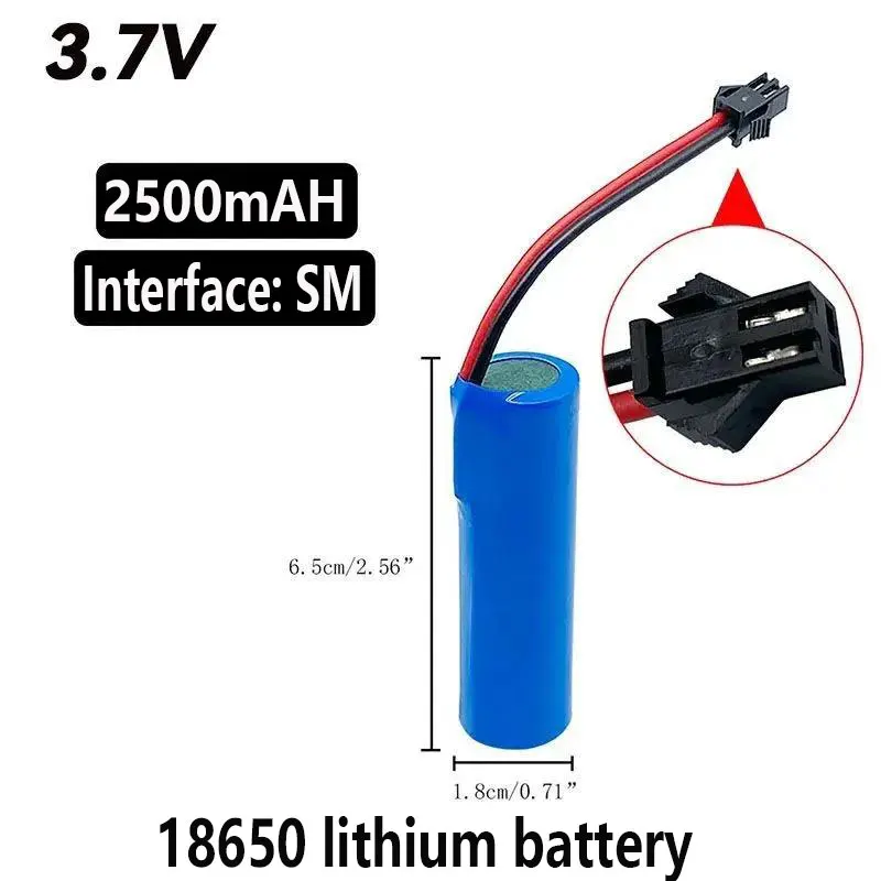 

Single 18650 Battery 3.7V Rechargeable Li-ion Cell Capacity with Top Safety Protection for LED Flashlight and Electric Tools