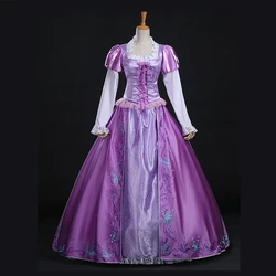 Top Embroidery Cosplay Costume For Adult Rapunzelng Princess Costume Dress For Women Halloween Party Custom Made