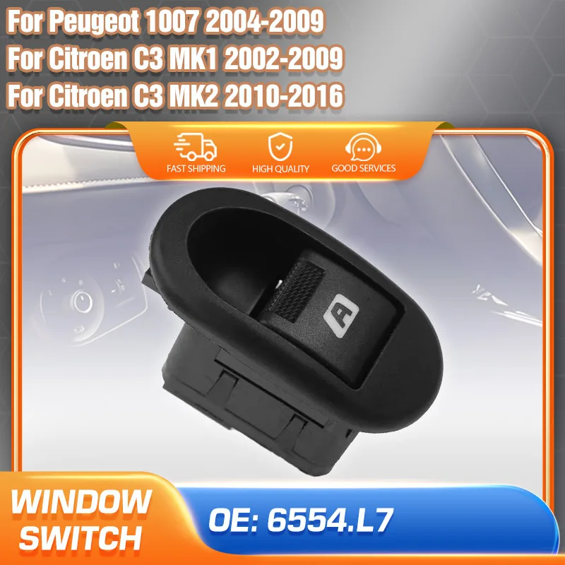 

Auto Electric Power Lifter Window Switch Button For Citroen C2 C3 2002-2016 Peugeot 1007 2004-2009 Car Accessories 6554.L7 4Pins