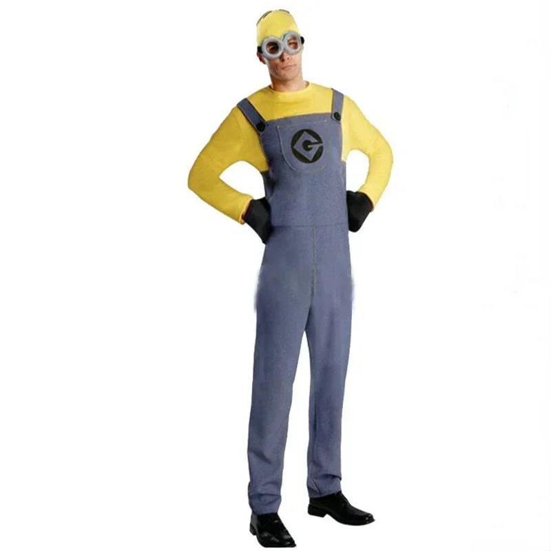 Anime Minions Full Family Cosplay Costume Steampunk Goggles Kid Adult Jumpsuits Masquerade Despicable Me Carnival Party Dress Up image 3