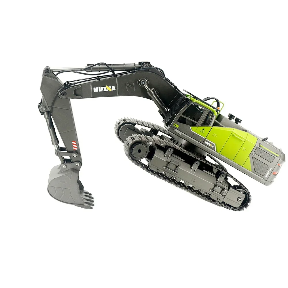 New Huina 1593 2.4g 22 Channel 1:14 Multifunctional Screw Drive Alloy Excavator Model Engineering Vehicle Track Toy Gift