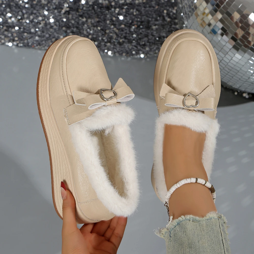 

2026, зимние женские ботильоны, нескользящая прогулочная обувь на толстой подошве без шнуровки, женские теплые плюшевые зимние ботинки на платформе, Zapatos De Mujer