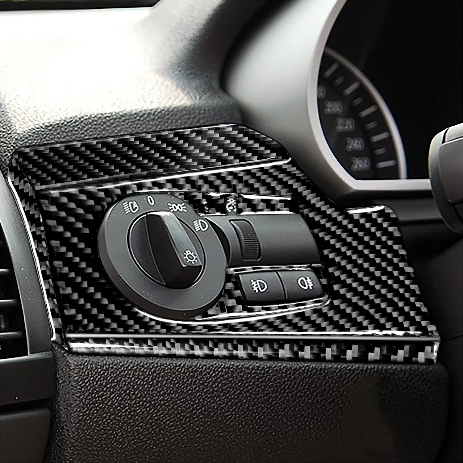 Carbon Fiber for BMW Z4 E85 E86 2003-2008 Accessories Car Headlight Switch Button Frame Panel Sticker Interior Trim Styling LHD - view 2