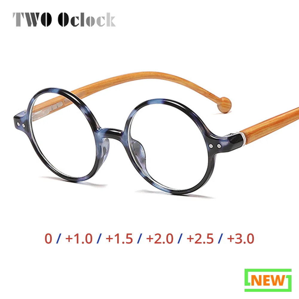 Vintage Round Reading Glasses Women Men Brand Designer Anti Blue Light Plus Farsighted Presbyopic Medical Glasses +1.0 2.0 2.5