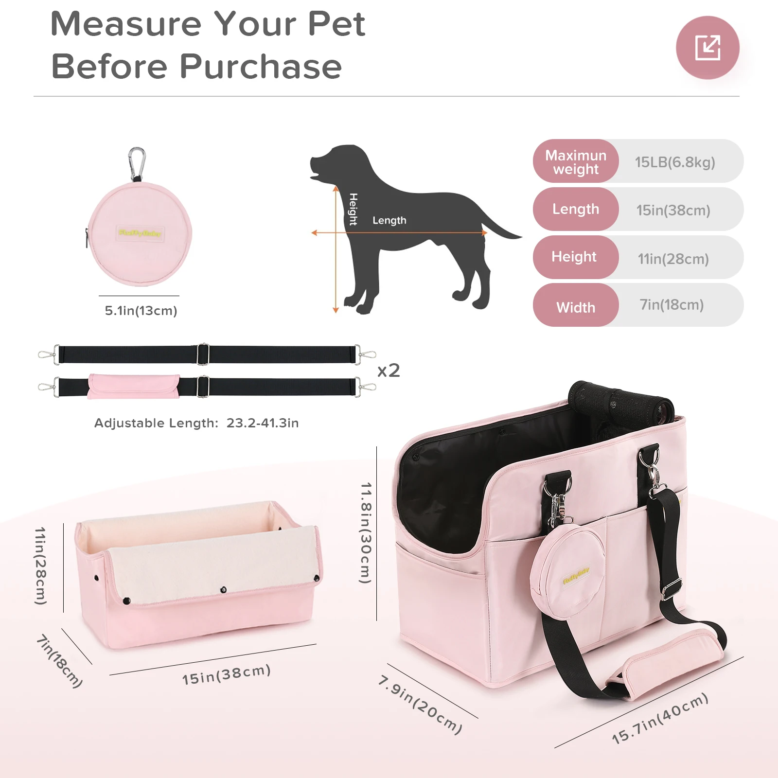 Imagem -02 - Pacote de Portador com Forro Removível Detém para Gatos e Cães Pequenos Pet Corssbody Bolsa Carry on Handbag Outgoing Travel