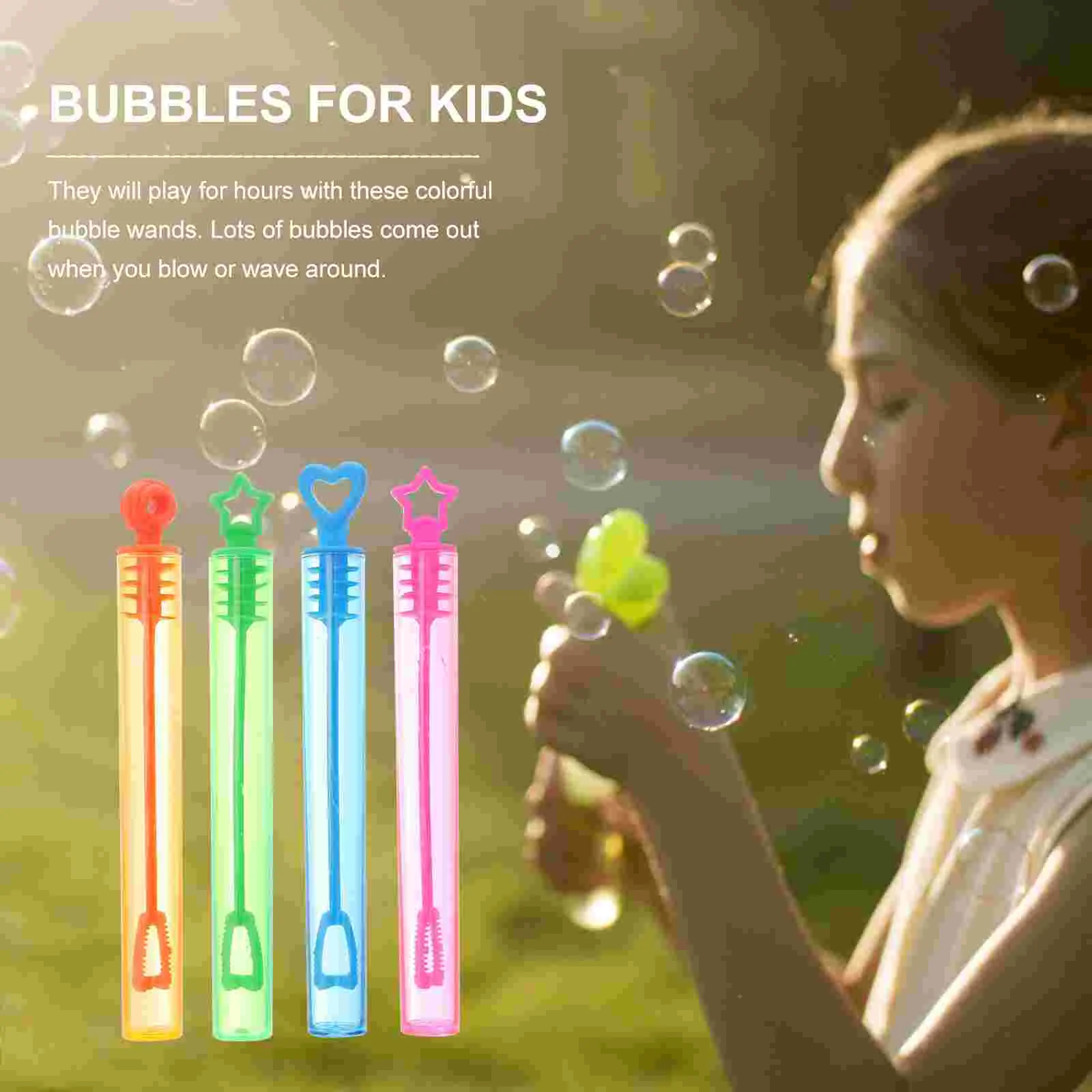 24 Pcs Mini Bubble Wand Toys Kids Summer Stick Bubbles for Refilled Wands Plastic Child