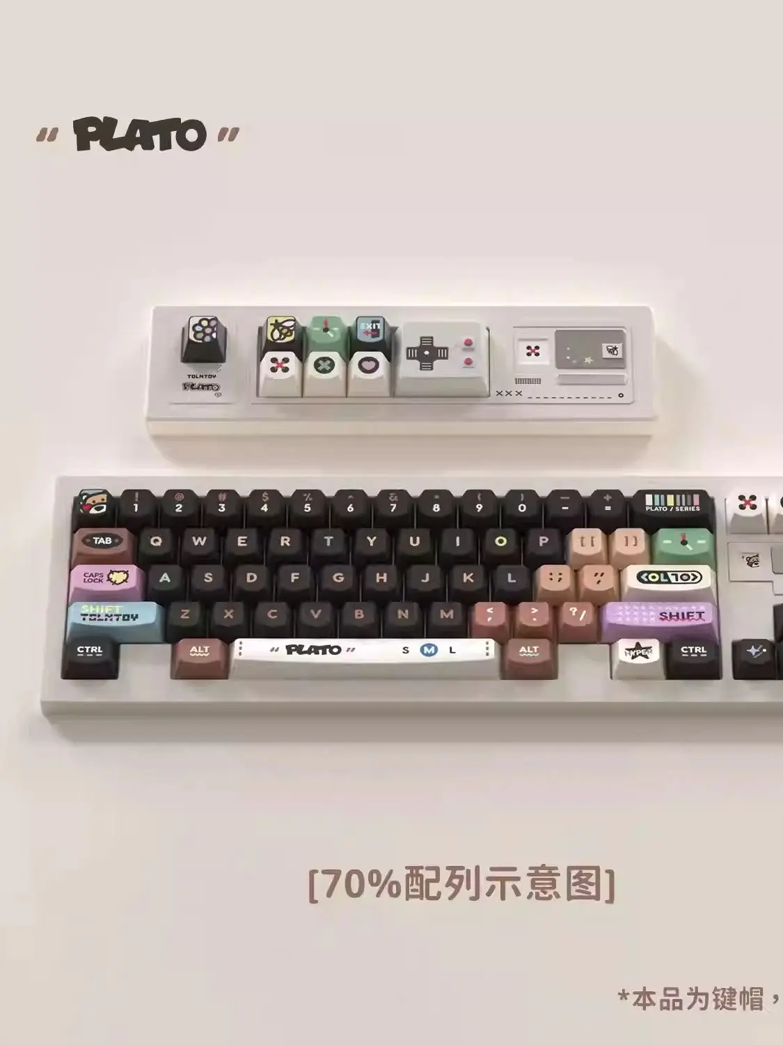 158 toetsen Tolontoy PLATO Thema Keycaps Set PBT Custom Cute Keyboard Cap Smile Profile KeyCap voor mechanische toetsenbordaccessoires