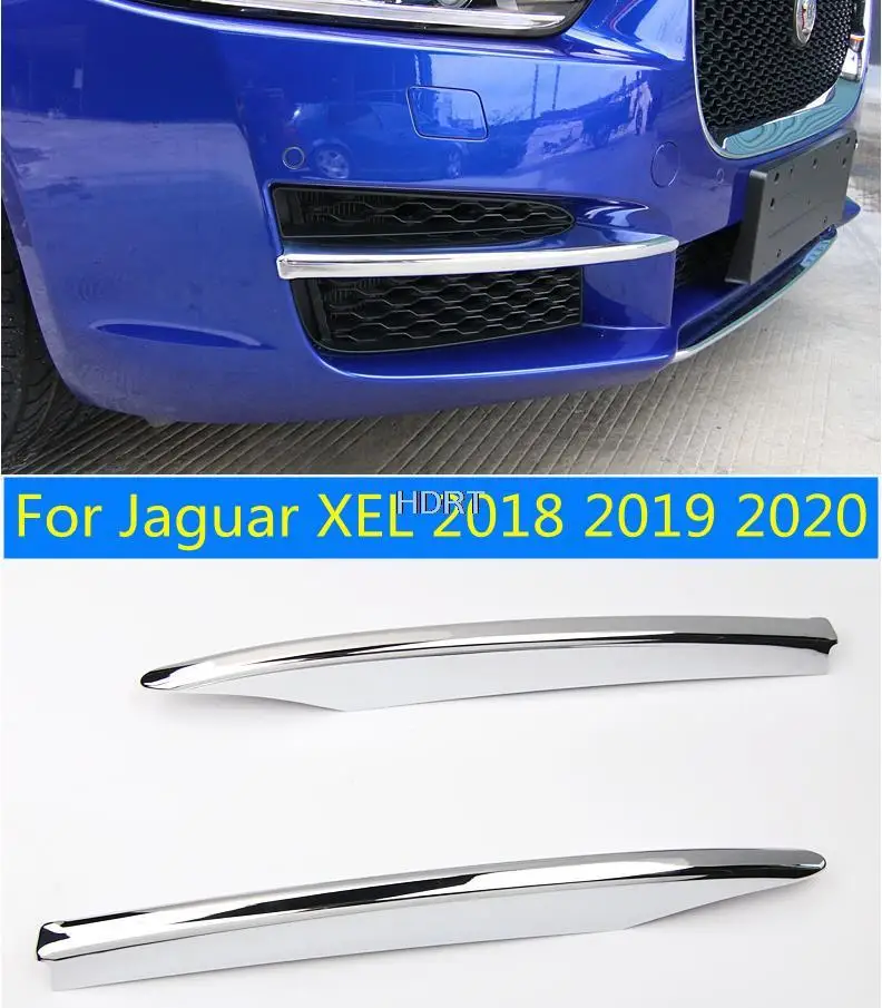 

For Jaguar XEL 2018 2019 2020 Car Style Carbon fibre Front Grill Plating Exterior Chrome Cover Fog Lamp Decoration Sticker Trim