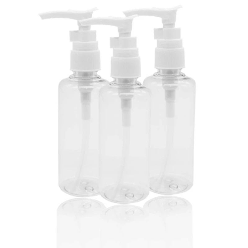 24 garrafas de viagem transparentes do bloco 3.4oz/100ml garrafa da bomba para água, óleo de massagem, shampoo