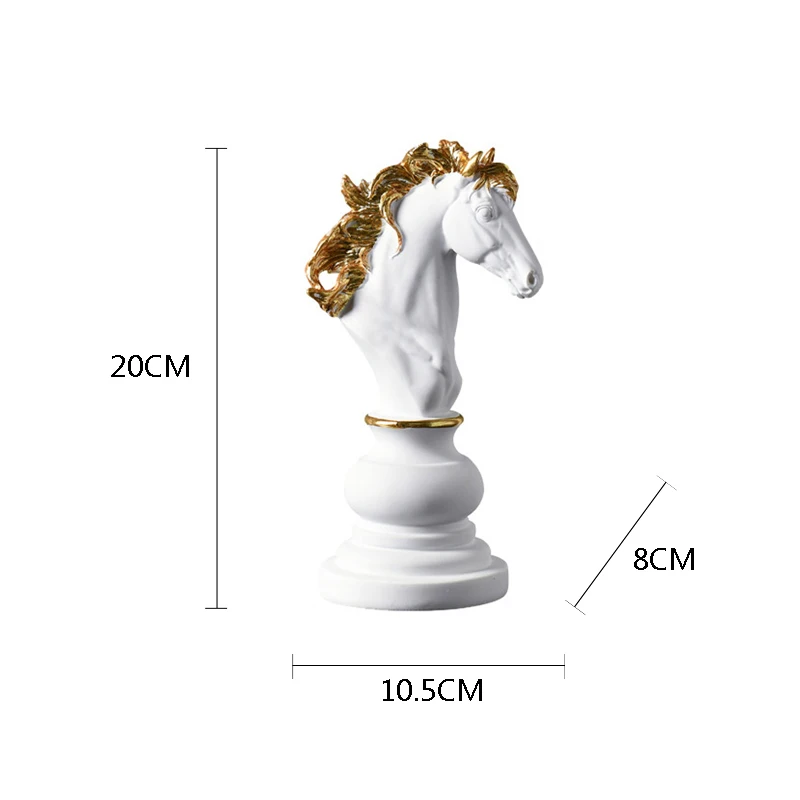 NORTHEUINS résine rétro International Figurine d'échecs pour intérieur roi chevalier Sculpture maiso