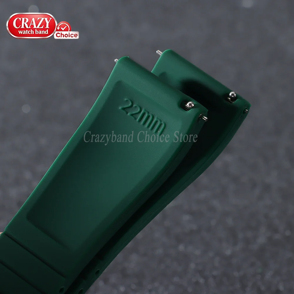 20mm 22mm Quick Release Silicone Watch Strap for Omega for Seiko Green Band Blue Black Universal Replacement Wrist for Men Women view 5