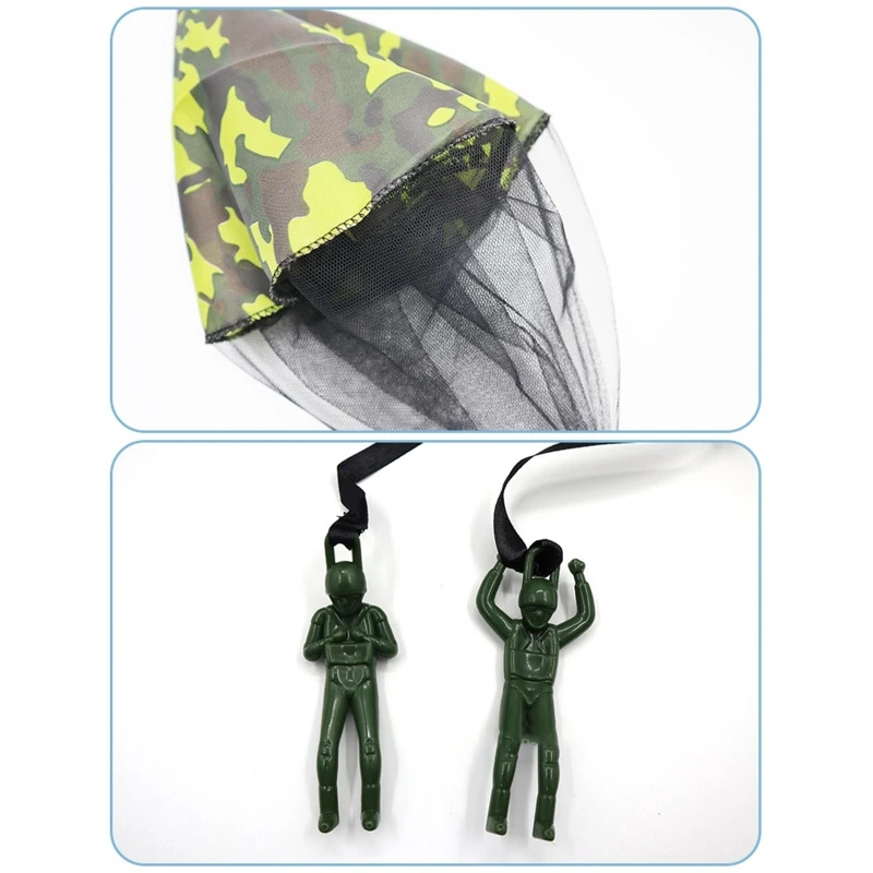 Adults Teen Kids Novelty Funny Hand Throwing Army Parachute Toys Launching Soldier Flying Toy Outdoor Activity Game for Men Boys