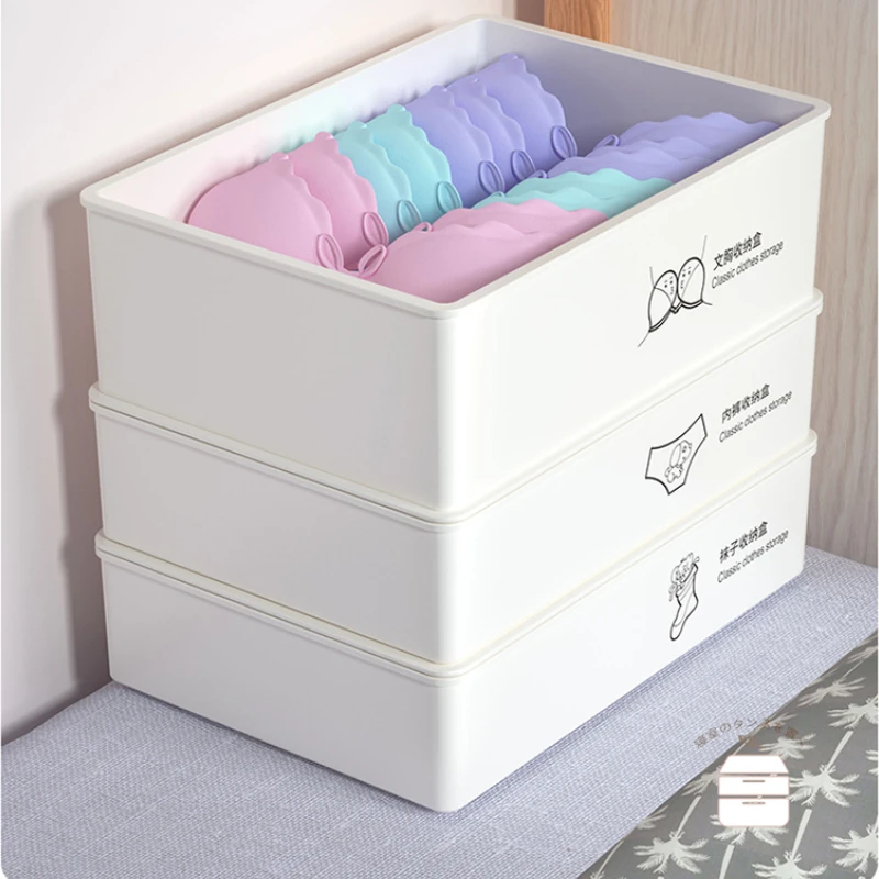 Bra Socks Drawer Organizers Panty Underwear Plastic Wardrobe Bedroom Storage Organizer Divider Boxes with Lid Room Organization