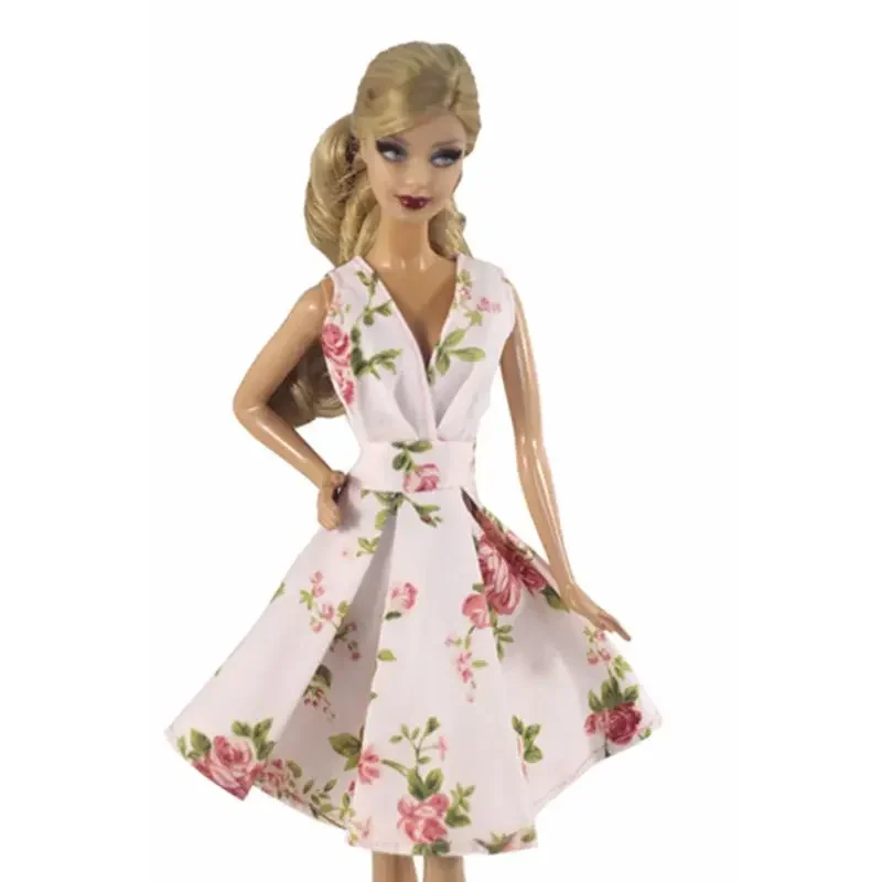 

Floral 11.5" Doll Dress for Barbie Doll Clothes Sleeveless Outfits Princess Gown Dancing Costume 1/6 BJD Accessory Kids Toy Gift