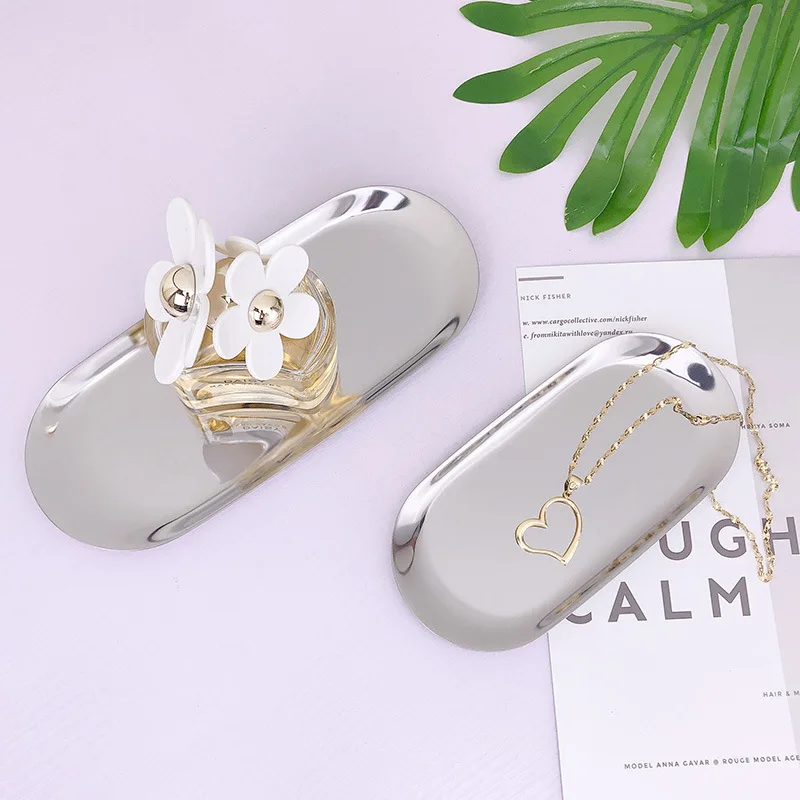 304 stainless steel towel plate oval cake plate dim sum dried fruit dessert small dish hotel western restaurant cutlery plate