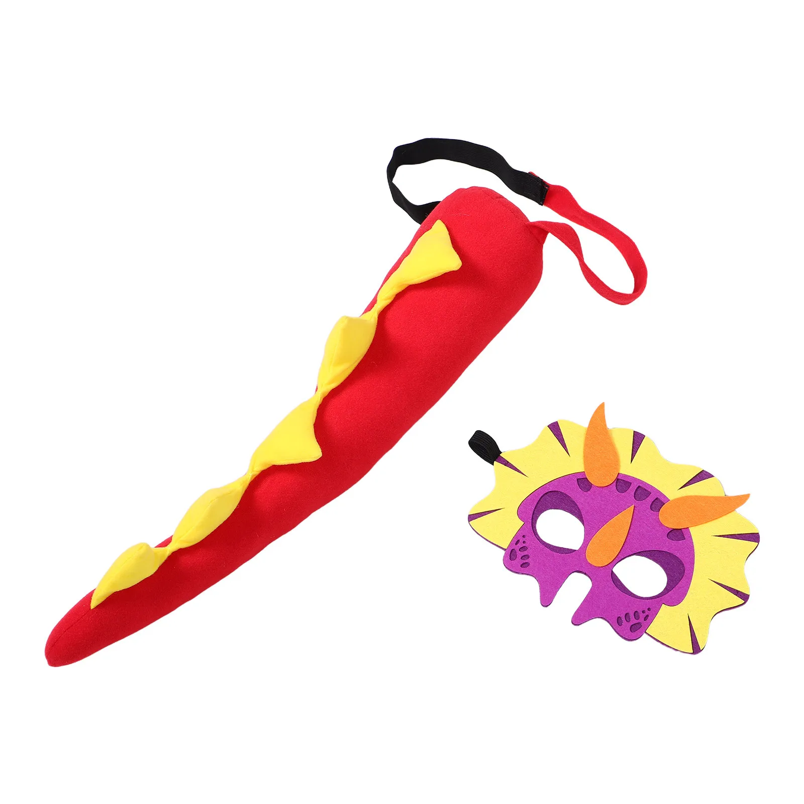 1Set Dinosaur Tail Mask Set Realistic Costume Birthday Party Role Events Creative Dress Up