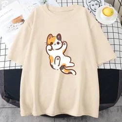 Cute Calico Cat Graphic T-shirt Women New Summer Fashion Tshirt Tee Harajuku Aesthetic Pink Top Female T Shirt Korean Style