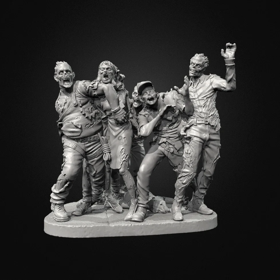 Kits de modèles en résine, hauteurs globales 38mm 50mm 75mm, figurine incolore et auto-assemblée (impression 3D) TD-7355/3D