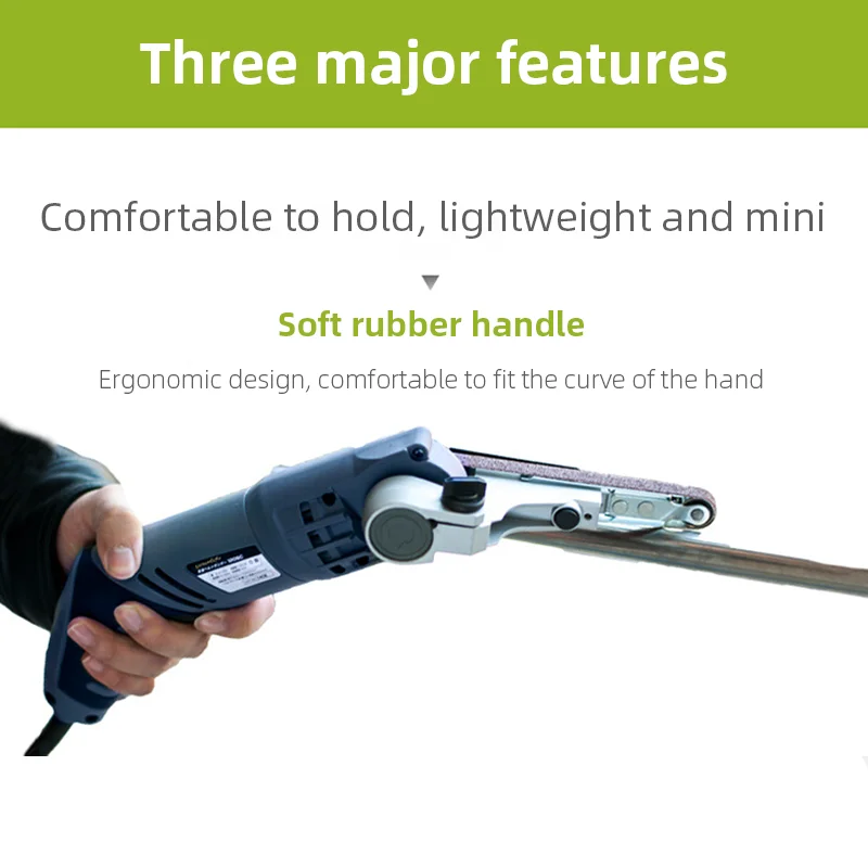 Mini ponceuse à bande, broyeur de polissage, bricolage, travail du bois, petit outil de ponçage électrique pour garde-corps, élimination de la rouille, porte de meulage de tuyaux