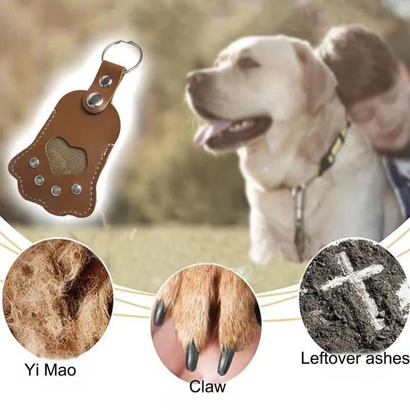 Memorial Keychain For Pet Hair Paw Shape Pet Hair Memorial Keychain Creative Pet Hair Keychain For Backpacks Shoulder Bags Purse