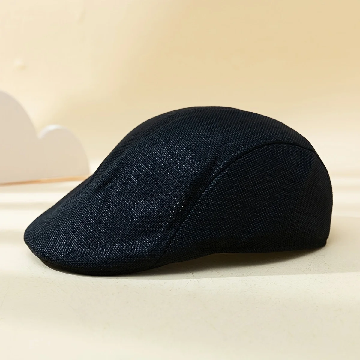 Summer thin linen breathable front cap new net hollow solid color retro casual cap suitable for outdoor shade