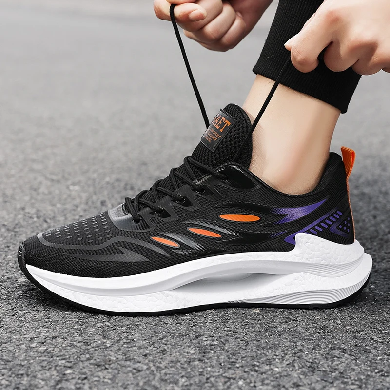 White 2023 New Lace Up Casual Shoes Chunky Sneakers Trend Versatile Fashion Sports Running Shoes Non-slip Classic Men\'s Shoes