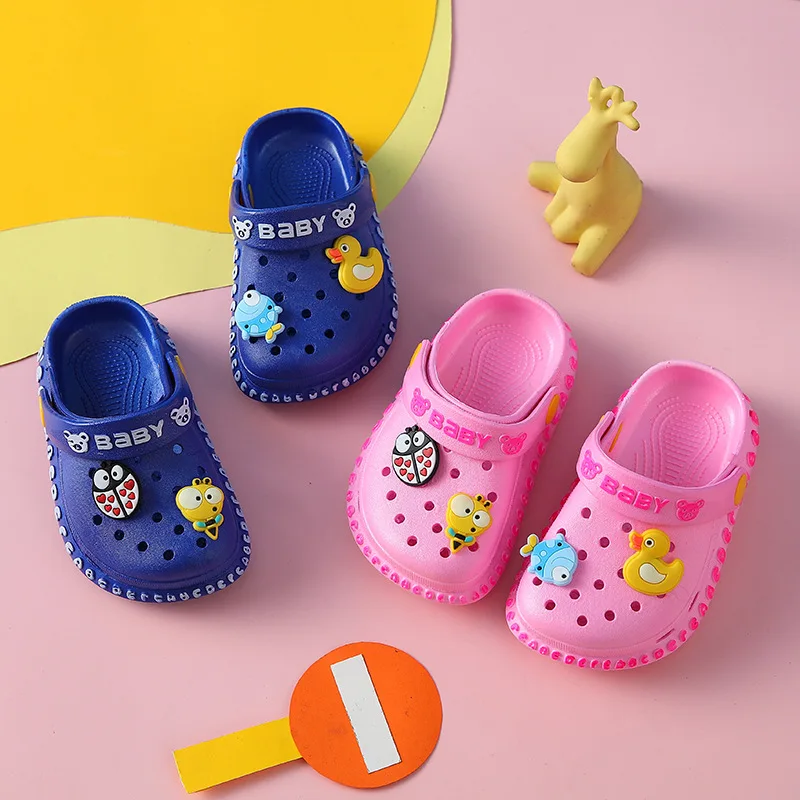 Kids Mules Clogs Shoes Summer Garden Beach Slippers Sandals Children Cave Hole Baby Shoes For Girls Boys