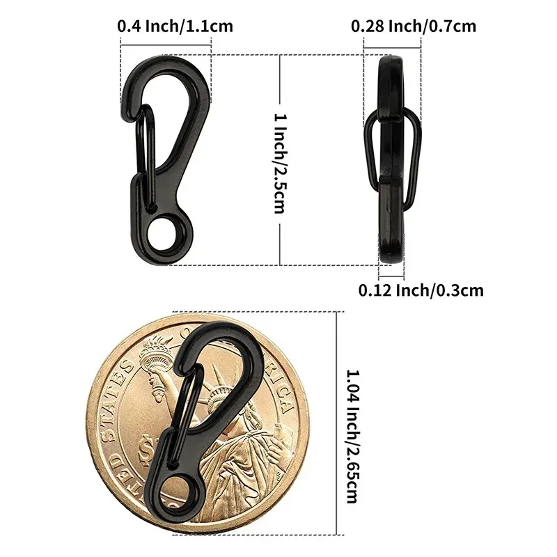 20Pcs Mini Frühling Karabiner Set Outdoor EDC Seil Verschlüsse Schlüsselbund Camping Haken Paracord Clips Taktische Überleben Schnalle – Detail 4