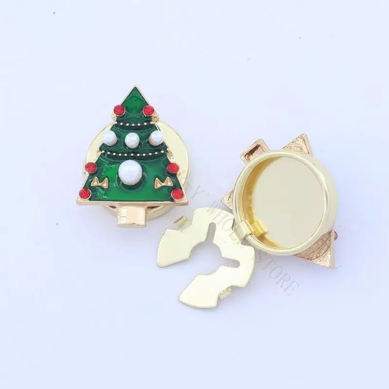R7UF Zinc Alloy Cufflink Cuff Button Cover 16K Electroplated Finish Sleeve Button, Christmas Styling, and Tool-Free Button