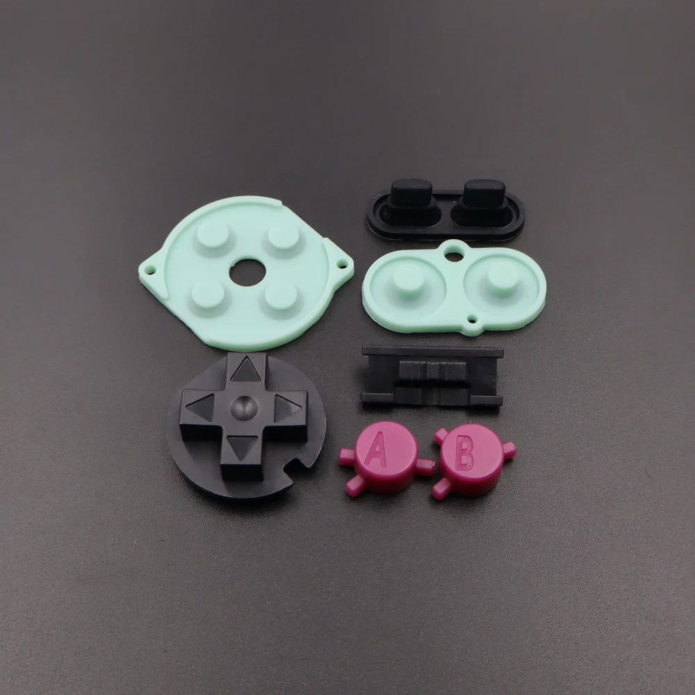 1 conjunto de botões condutores de borracha de silicone e almofadas d de plástico coloridas a b botões liga/desliga teclados para gbc