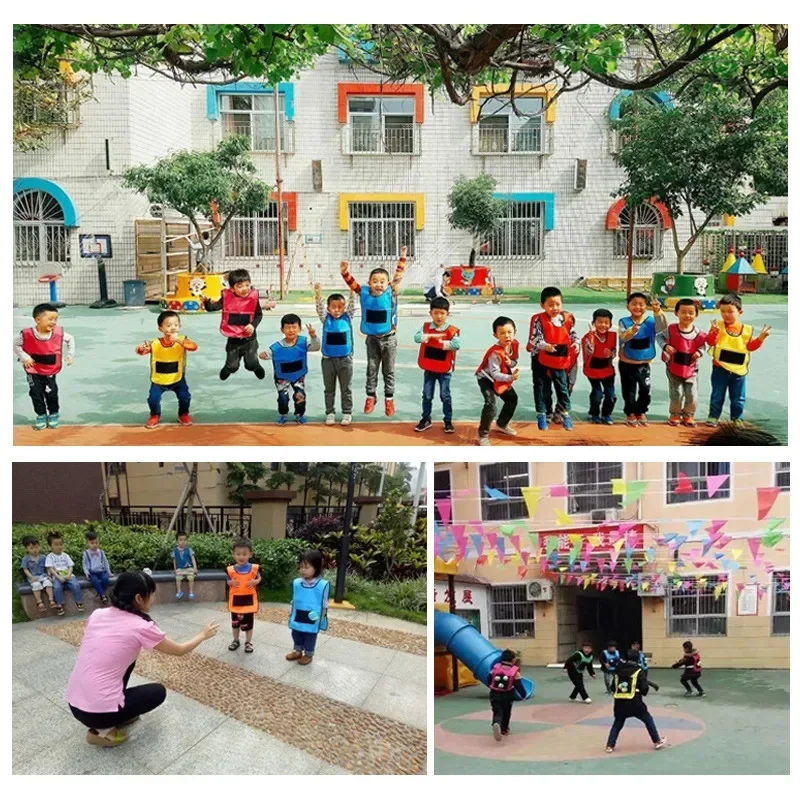 Colete de jogo interativo infantil Jérsei pegajoso, Colete de jogo com bola pegajosa, Jogando crianças, Brinquedo esportivo divertido ao ar livre