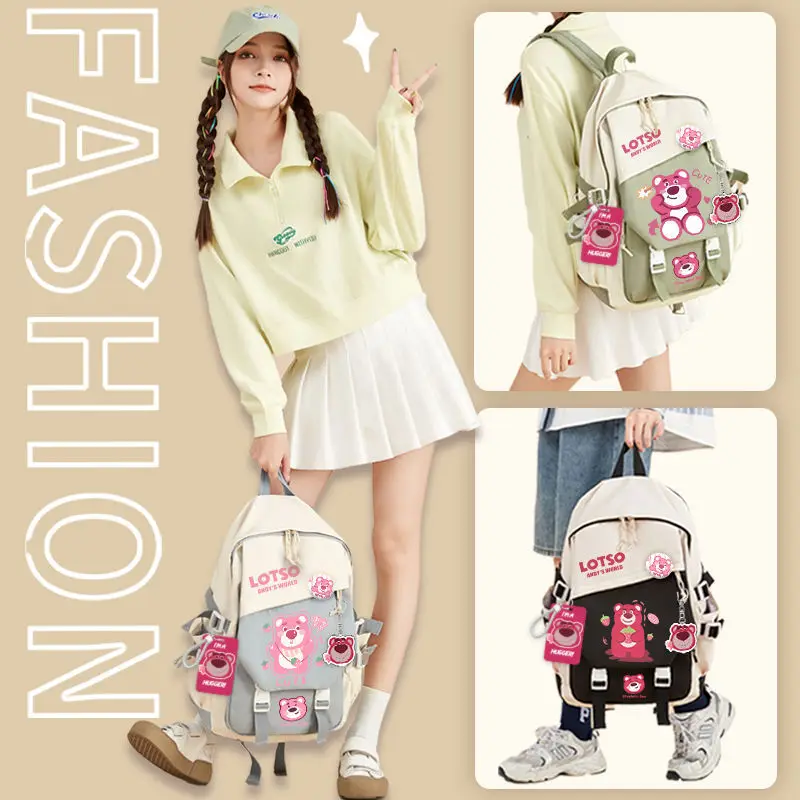 Sanrio neue Erdbeer bär Student Schult asche niedlichen Anime Cartoon lässig großen Kapazität wasserdichten Rucksack