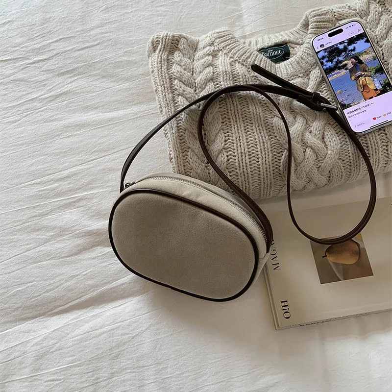 حقيبة كروس بيضاوية غير لامعة جديدة لعام 2025 للنساء، محفظة كتف مربعة بسيطة، حقيبة يد كلاسيكية متعددة الاستخدامات، أنيقة وأنيقة #6