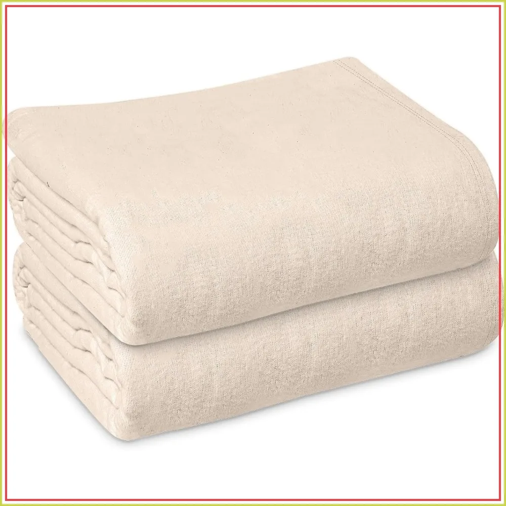 Cotton Blend Hospital Patient Bath Blanket 70x90 in Lightweight Bed Sheet Twin Unbleached 12 Pack