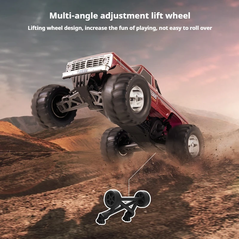 FMS 새로운 1/10 FMT10 포드 F100 RTR RC 브러시 2.4G PC 자동차 쉘 몬스터 트럭 모델 4WD 원격 제어 성인 및 어린이 장난감