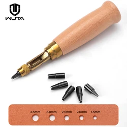 WUTA Automatische verwisselbare koppen Perforator Gereedschap Perforator Schroef Punch Ronde lederen ambachtelijke beitel DIY lederen gereedschappen