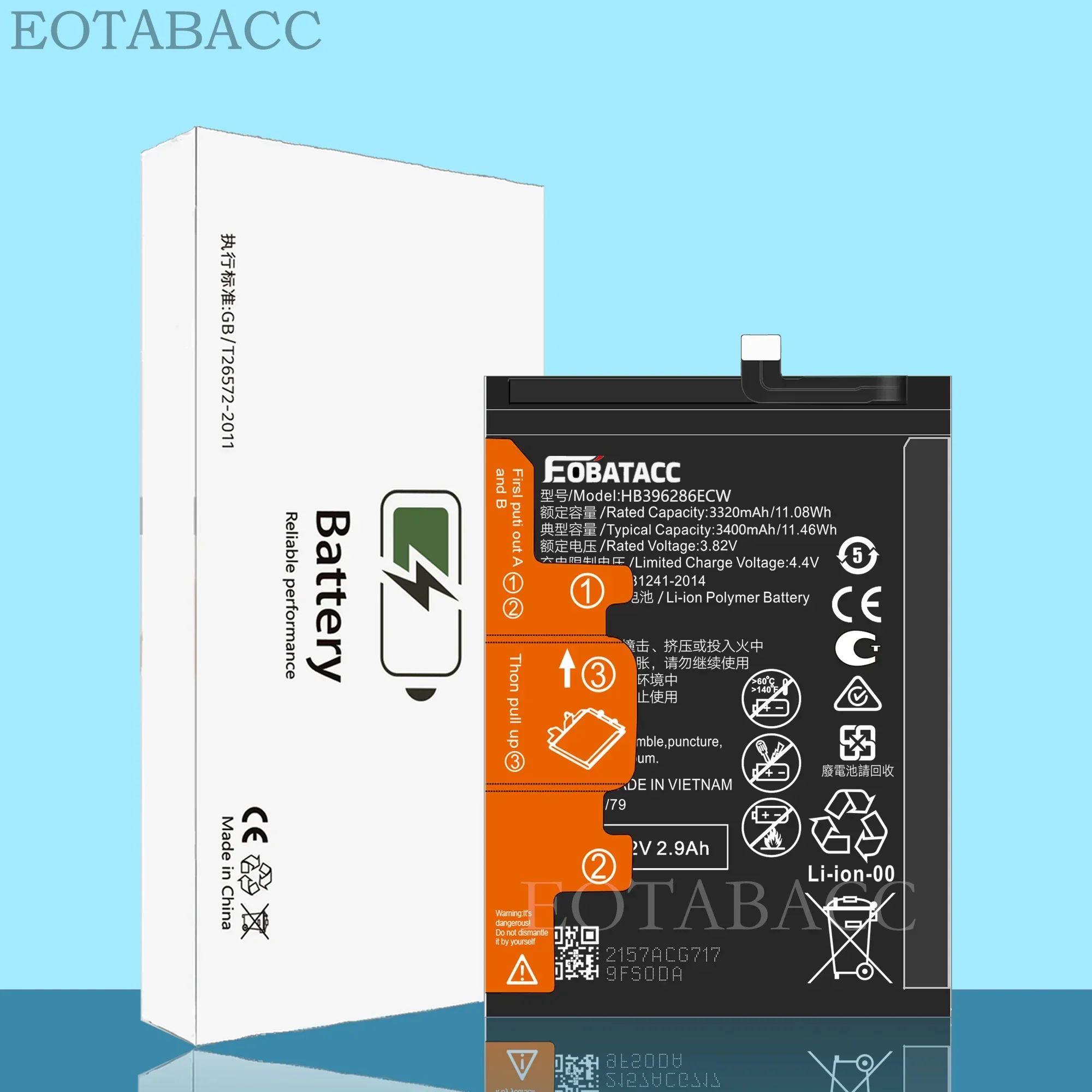 EOTABACC 100% New Original Battery HB396286ECW For HUAWEI P20/Honor 10 Lite -2  /Honor 10i/P Smart Plus 2019 Battery +Tools