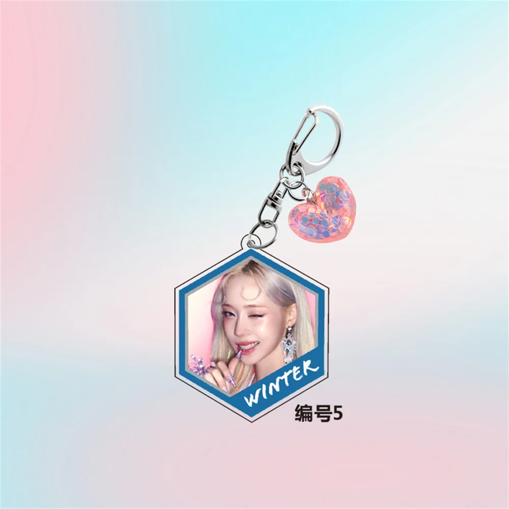 Kpop WINTER Keychain Albums Key Chain KARINA GISELLE NINGNING Keyring Bag Backpack Pendant Fans Gift