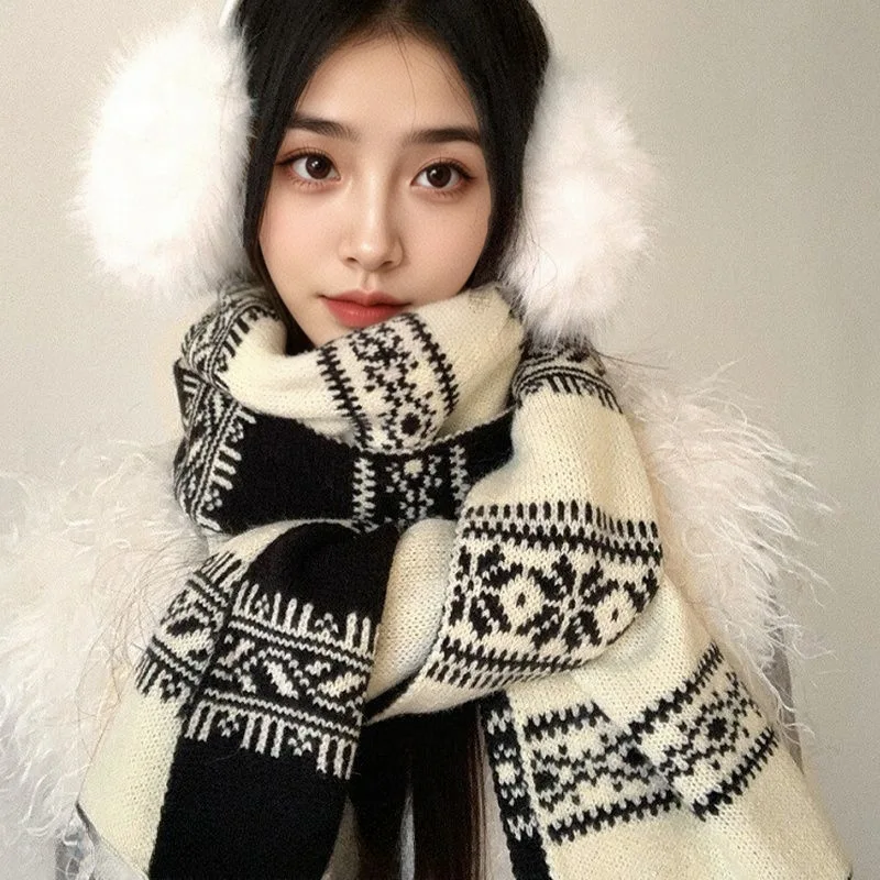 

Scarf female winter Korean atmosphere feel all kinds of thick warm Christmas scarf shawl