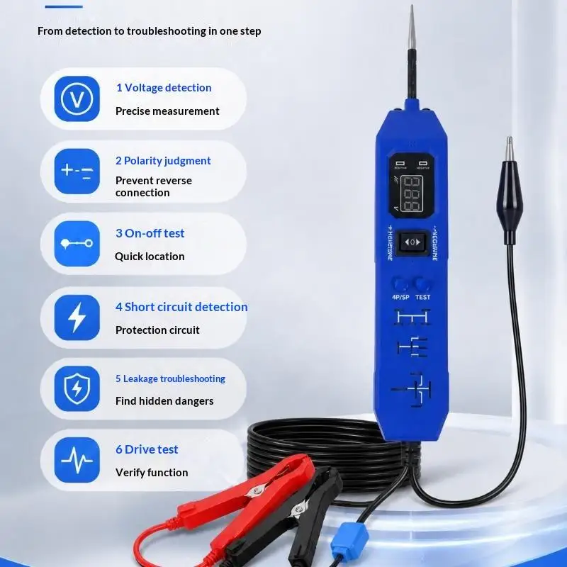 Pocket Size 2 in 1 Digital Car Circuit & Relay Tester 12-24V DC Voltage Test Tool for Travel Car Emergency Repair