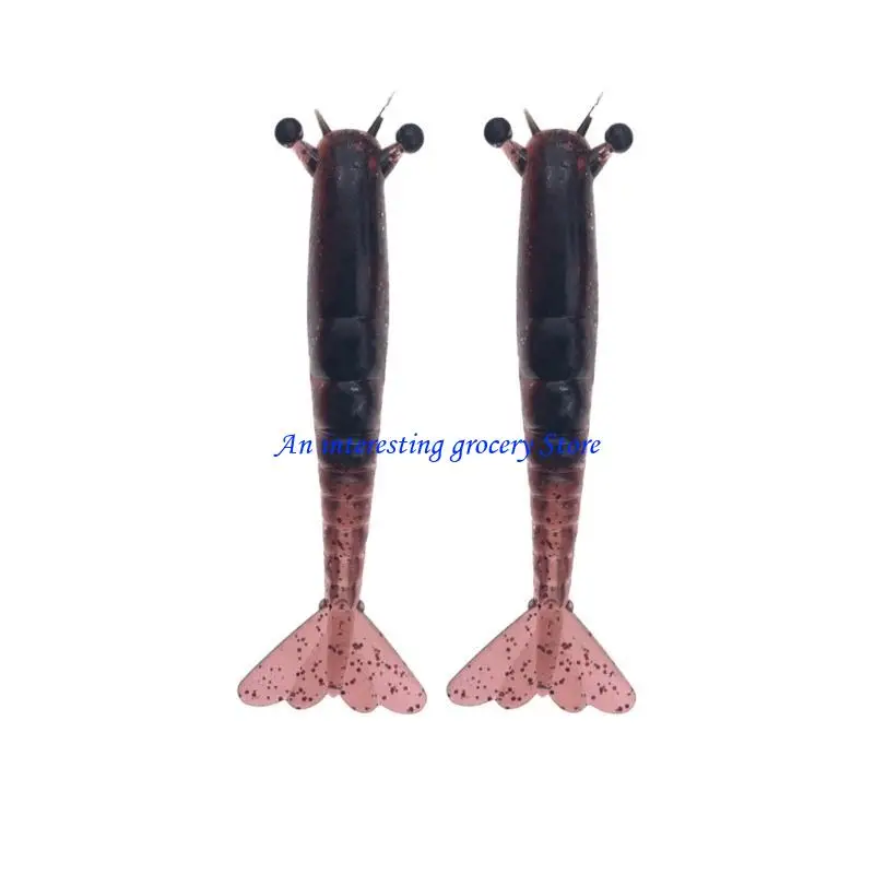 

652D 2pcs Fishing Baits Lure 9.5cm/11.5cm 6g/10g Silicone Shrimp Baits Lures Artificial Swimbait Fishing Accessories