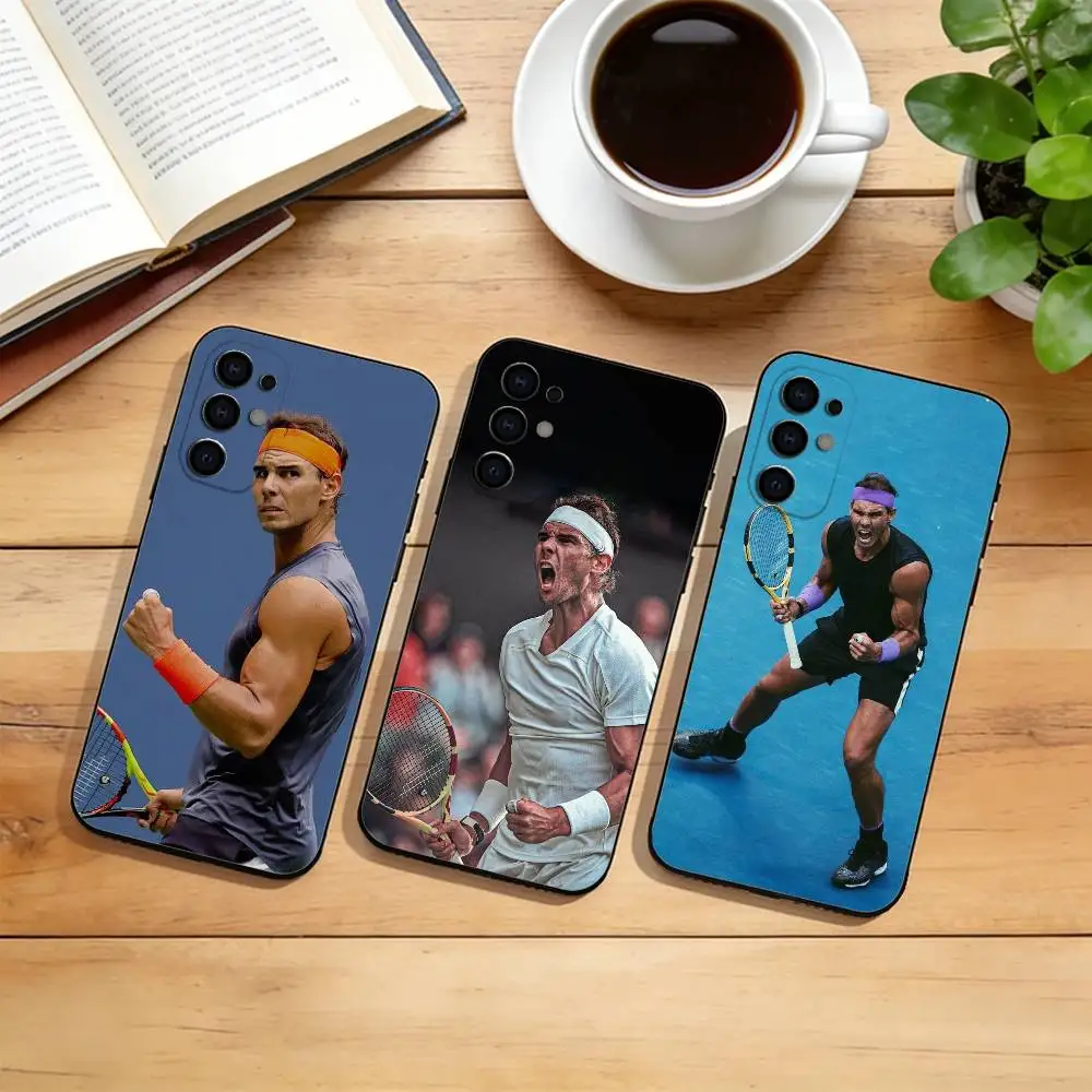 Cool Tennis Star Portrait Phone Case For Samsung S25,S24,S21,S22,S23,S30,Ultra,S20,Plus,Fe,Soft Silicone Black Cover