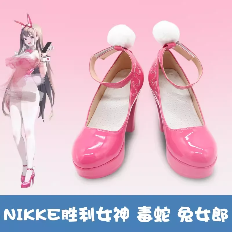 

NIKKE The Goddess of Victory Viper Pink Bunny Girl Game Обувь для косплея Сапоги для Хэллоуина на высоком каблуке
